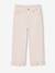 Girl's wide-leg trousers with frills ecru+lilac 