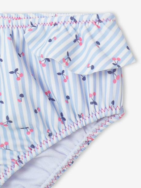 3-piece striped swimsuit light blue 