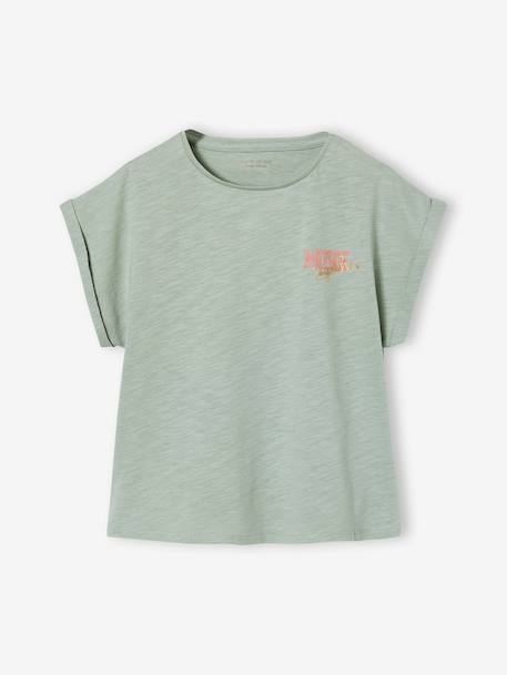 Sportswear T-Shirt for Girls ecru+sage green 