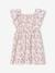 Girl's butterfly sleeve dress coral+ecru 