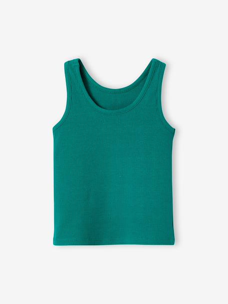 Ribbed Knit Tank Top for Girls emerald green 