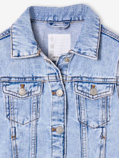 Denim Jacket for Girls light blue+medium blue 
