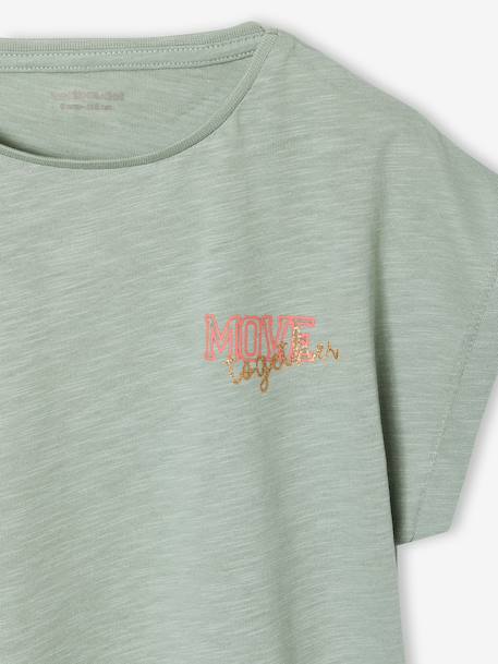 Sportswear T-Shirt for Girls ecru+sage green 
