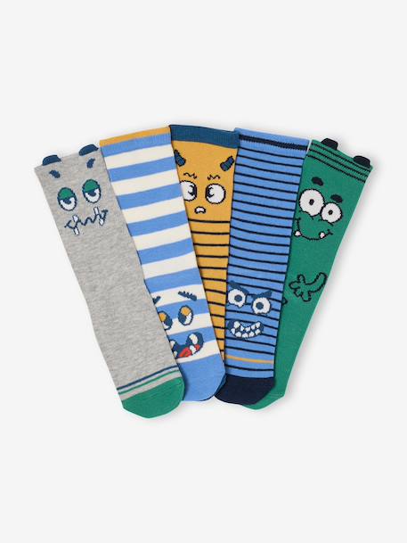 Pack of 5 Pairs of Socks for Boys blue 