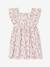 Girl's butterfly sleeve dress coral+ecru 