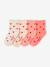 Pack of 4 girls' heart socks coral 