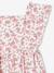 Girl's butterfly sleeve dress coral+ecru 