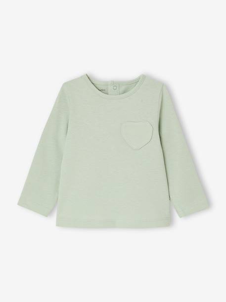 Pack of 3 long-sleeved t-shirts for girls - BASICS ecru+striped red 