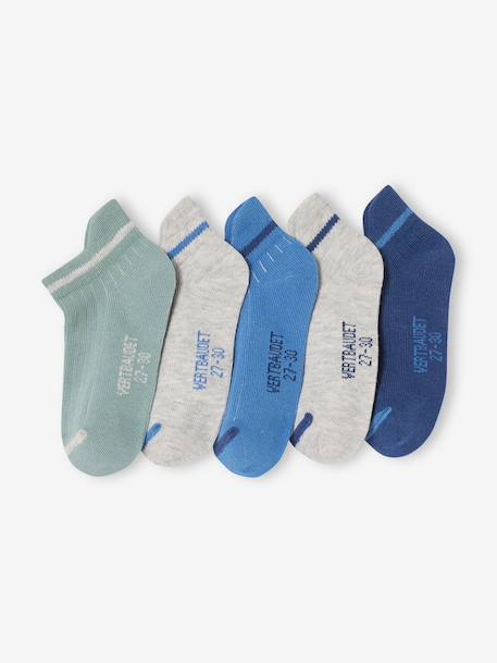 Pack of 5 ankle socks marl grey 
