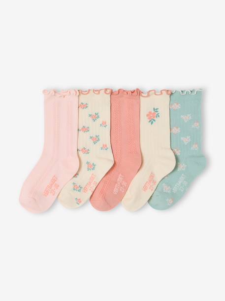 Pack of 5 girls socks apricot 