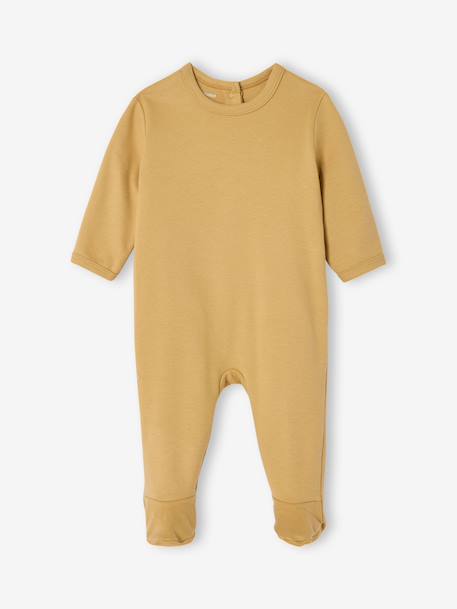 Pack of 3 Organic Cotton Sleepsuits for Babies beige+ecru+sage green 