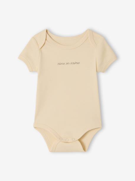 Pack of 5 short-sleeved bodysuit rabbit cloud ecru 