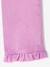 Girl's wide-leg trousers with frills ecru+lilac 