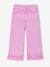 Girl's wide-leg trousers with frills ecru+lilac 