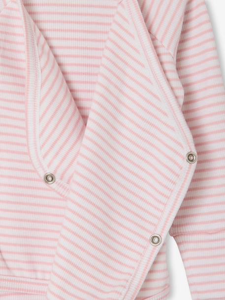 Set of baby bodysuit, leggings and striped beanie marl pink 