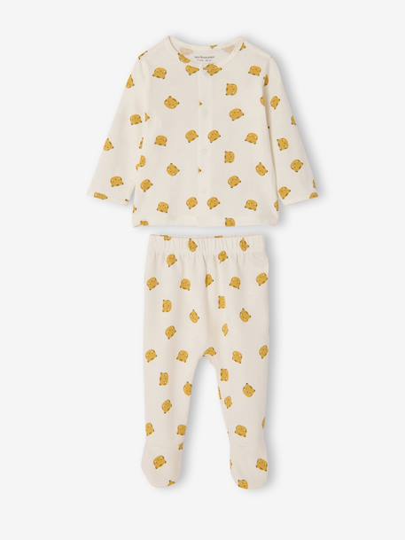 Pack of 2 boys' organic cotton pyjamas yellow 