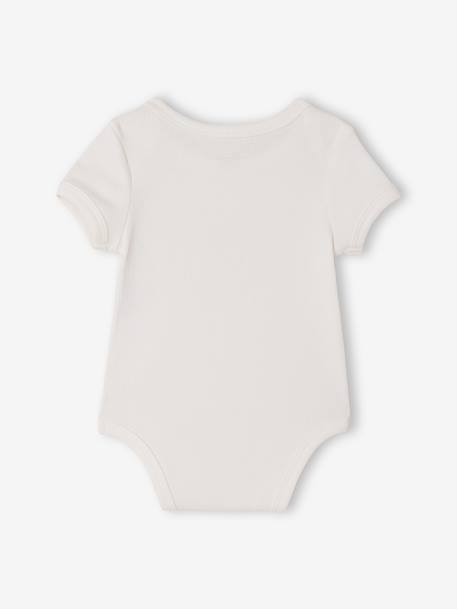 Pack of 3 short-sleeved dog print bodysuits for babies anthracite 