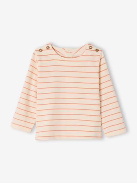 Striped T-Shirt for Girls ecru 