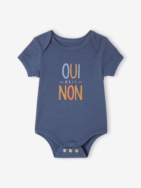 Pack of 3 short-sleeved, convertible bodysuits for boys marl grey 
