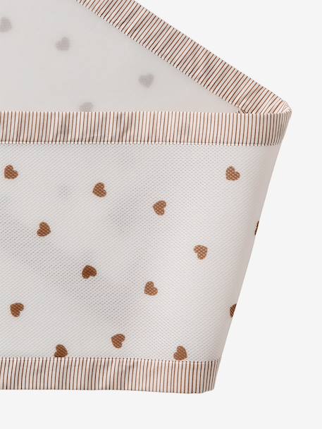 Breathable HEARTS Cot Bumper camel 