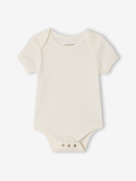 Pack of 3 short-sleeved, convertible bodysuits for boys marl grey 