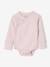 Set of baby bodysuit, leggings and striped beanie marl pink 