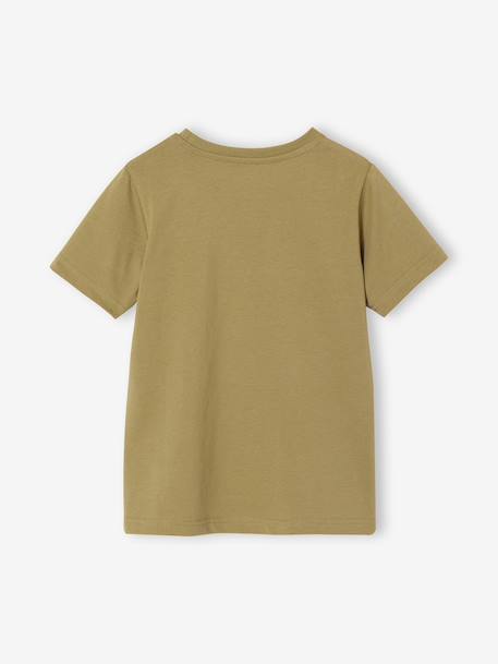 Printed boy's t-shirt aqua green+marl white+medium blue+mint green+ochre+olive+terracotta 