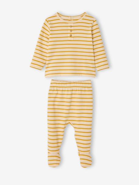 Pack of 2 boys' organic cotton pyjamas yellow 