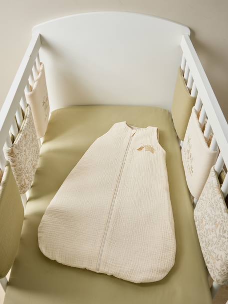 Sleeping Bag with Central Opening in Cotton Muslin for Babies, BABYLON ecru 