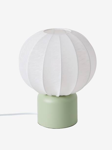 Ball-shaped table lamp with metal base rose+sage green 