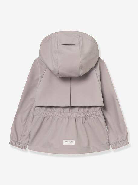 Girl's windproof and water-repellent softshell hooded jacket MATALGEA MINI A TURE mauve 