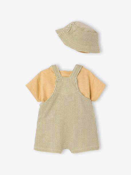 Dungarees & Bucket Hat Set for Boys cappuccino 