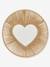 Paper rope heart mirror beige 