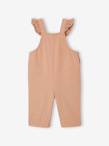 Twill Dungarees for Baby Girls pecan nut 