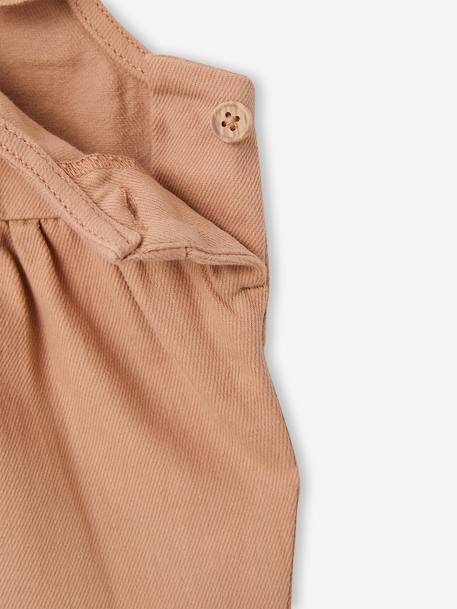 Twill Dungarees for Baby Girls pecan nut 