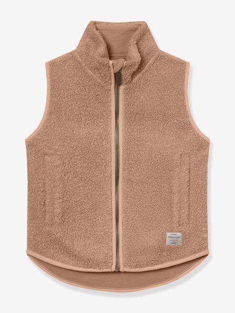 Teddy fleece cardigan for children MATBATTAL MINI A TURE cinnamon+ecru+plum 