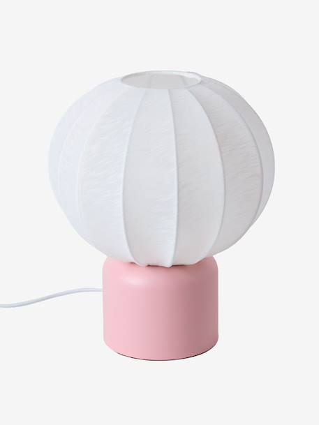 Ball-shaped table lamp with metal base rose+sage green 