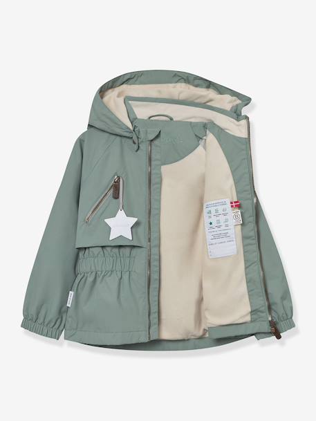 MATALGEA Mid-Season Waterproof Jacket with Fleece Lining, for Girls, MINI A TURE dusky pink+rosy+sage green 