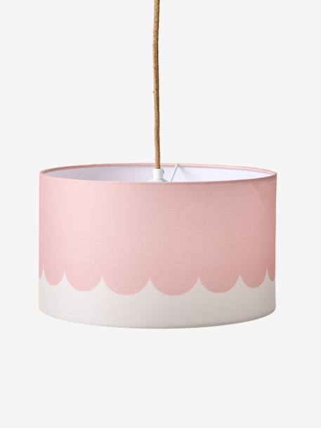 Scalloped pendant lampshade pale pink 