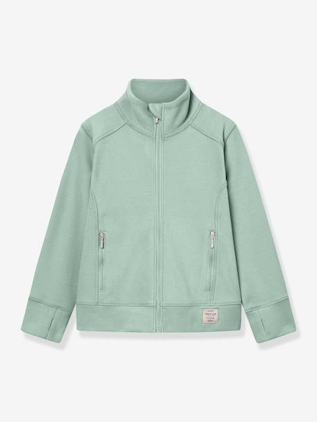 Children's fleece jacket with zip fastening MATBERKAN MINI A TURE mint green+old rose 