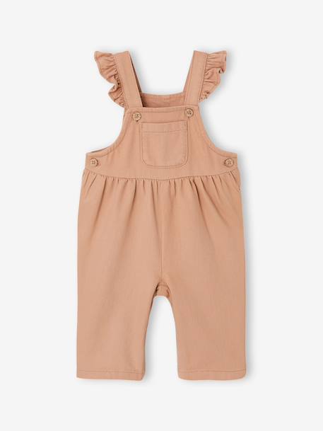 Twill Dungarees for Baby Girls pecan nut 