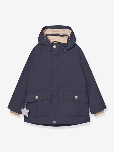 MATALLURE Mid-Season Parka for Girls, MINI A TURE navy blue+tomato red 