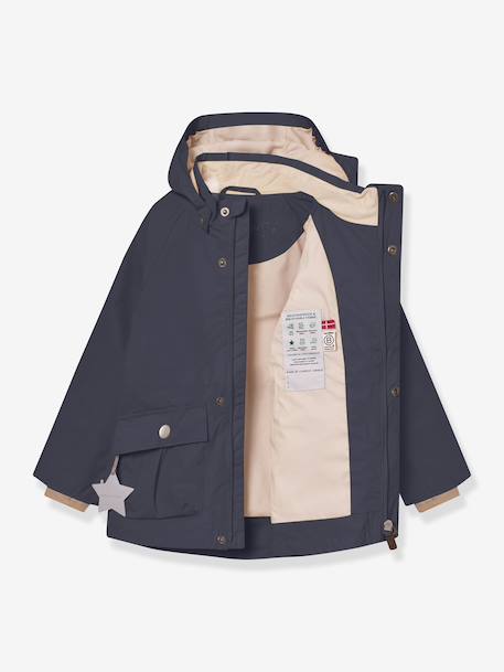 MATALLURE Mid-Season Parka for Girls, MINI A TURE navy blue+tomato red 
