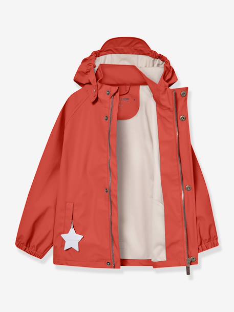 Rain set with jacket and trousers for children MATREINAR MINI A TURE mauve+tomato red 