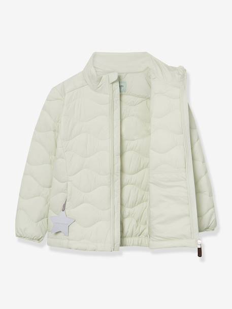 Lightweight quilted jacket for children MATNAVA MINI A TURE almond green+carrot+soft lilac 