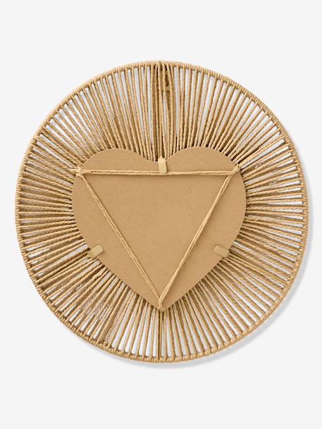Paper rope heart mirror beige 