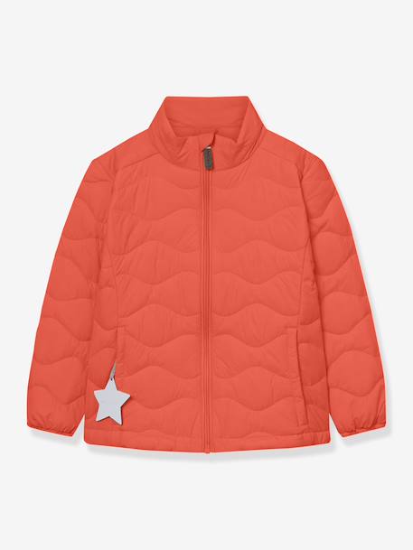 Lightweight quilted jacket for children MATNAVA MINI A TURE almond green+carrot+soft lilac 
