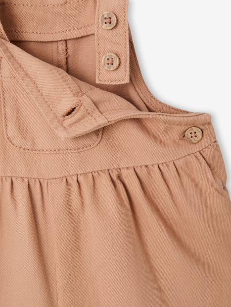 Twill Dungarees for Baby Girls pecan nut 