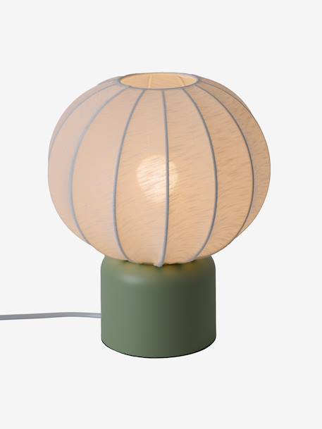 Ball-shaped table lamp with metal base rose+sage green 