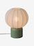 Ball-shaped table lamp with metal base rose+sage green 